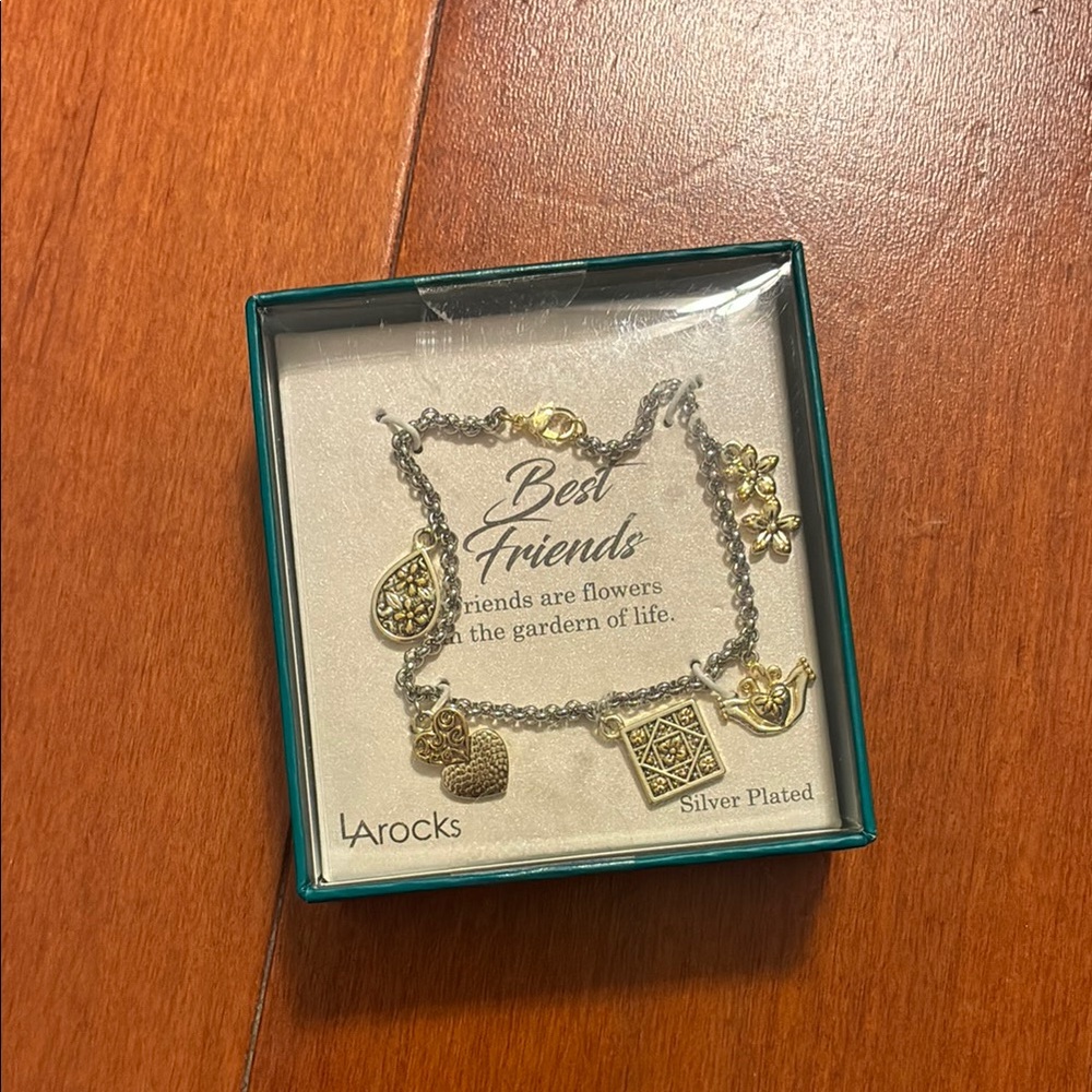 Rocks Silver and Gold Vintage Style Bracelet